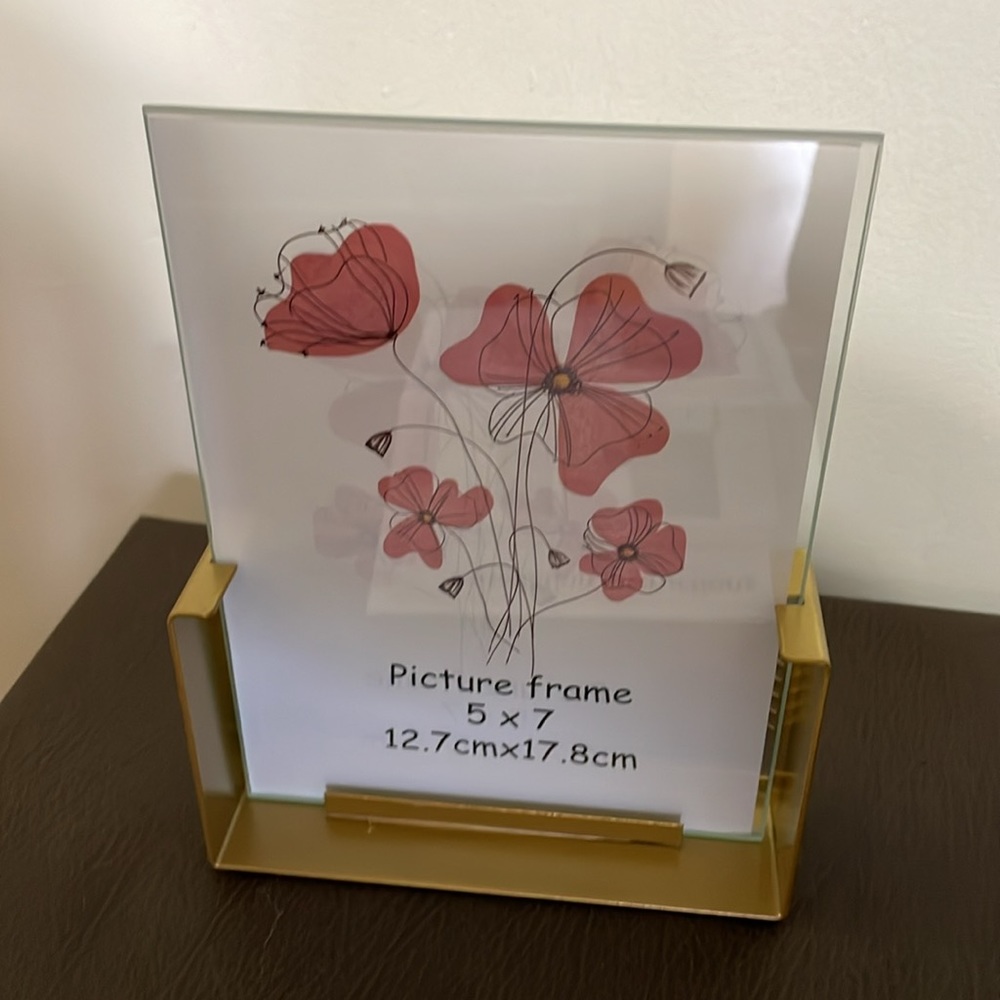 Gold Ballerina 5 x 7 inch frame holder with glass NIB